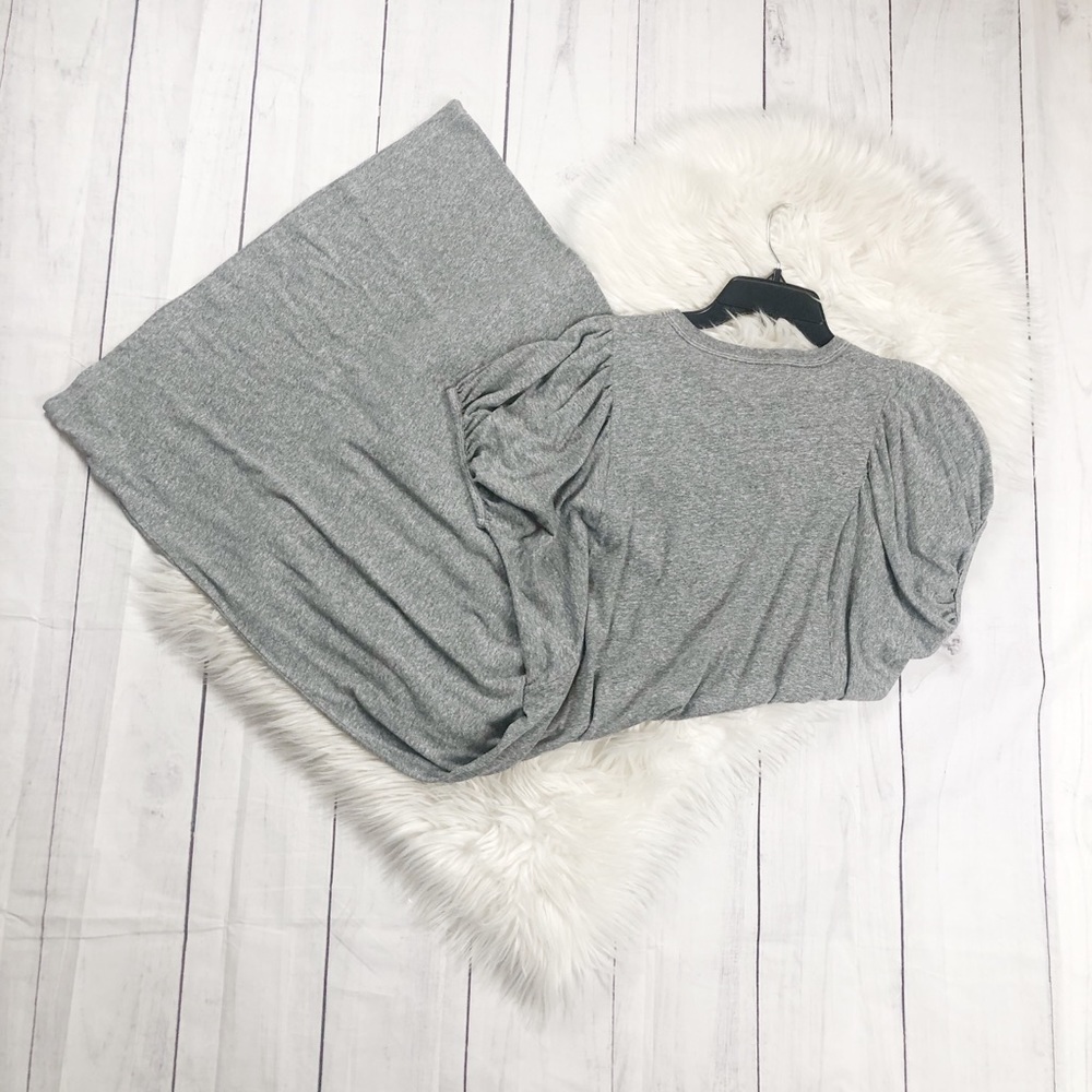 THE GREAT Puff Sleeve Grey Pullover Casual Dress - Picture 5 of 6